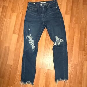 Women’s Levi’s 721 Distressed Blue Jeans